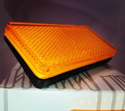 #125 Side reflector ORANGE &amp; Horizontal Base SET