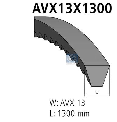V-belt, L: 1300 mm, W: 13 mm, AVX13X1300