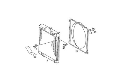 Smaller type Radiator / Cooler for 508D, 608D O309 OM314 (on last production years)/ Drawing B50001000427