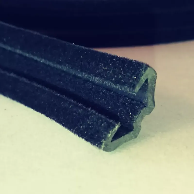 #151 Window guide profile rubber seal,  Velvet coated, for roll-down windows
