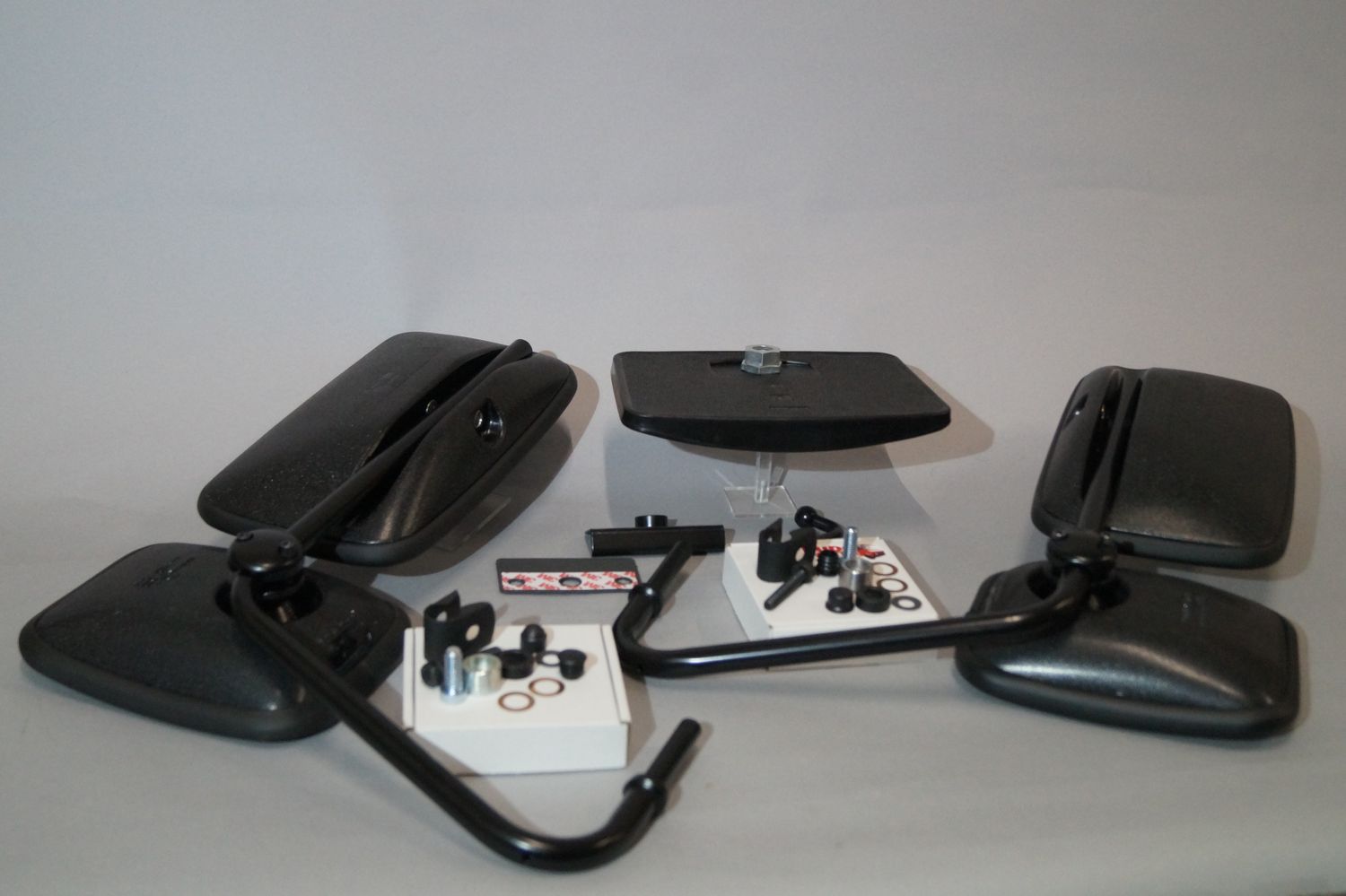 #086 COMPLETE-SET! 2x Wide Holders &amp; rearview Mirrors &amp; Blindspot Mirrors &amp; Curb-side Mirror