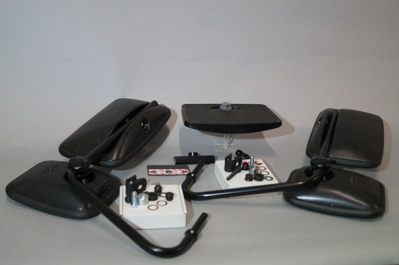 #086 COMPLETE-SET! 2x Wide Holders &amp; rearview Mirrors &amp; Blindspot Mirrors &amp; Curb-side Mirror