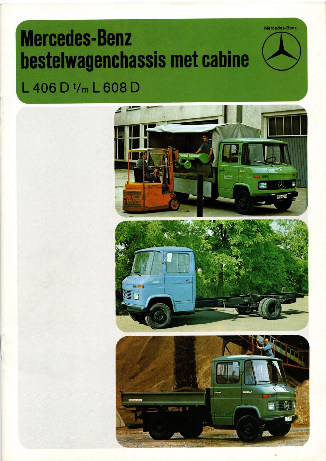 Original Sales Brochure 'Mercedes-Benz L406D t/m L608D'  (Dutch)