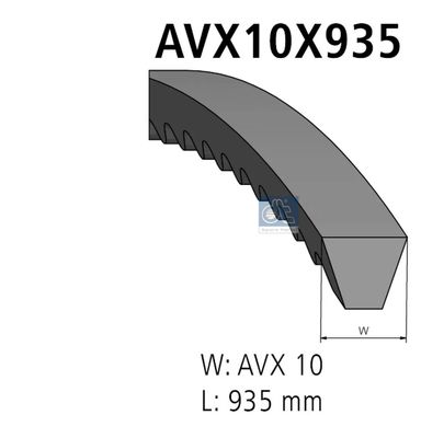 V-belt, L: 935 mm, W: 10 mm, AVX10X935