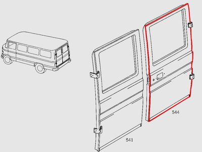 #463 Aftermarket Door Seal for rear door, RIGHT LOW