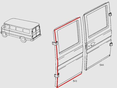 #455 Aftermarket Door seal for rear door, LEFT HIGH