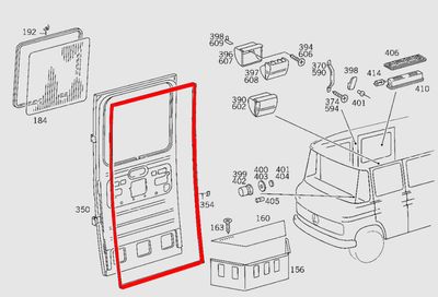 #354 Aftermarket Door Seal for side door with side step, LOW LEFT or RIGHT