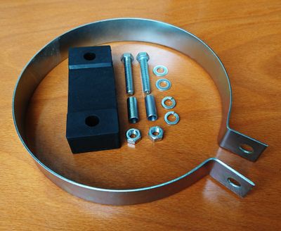 #028 Holder / Strap / Clamp for exhaust muffler &amp; Damping rubber SET!