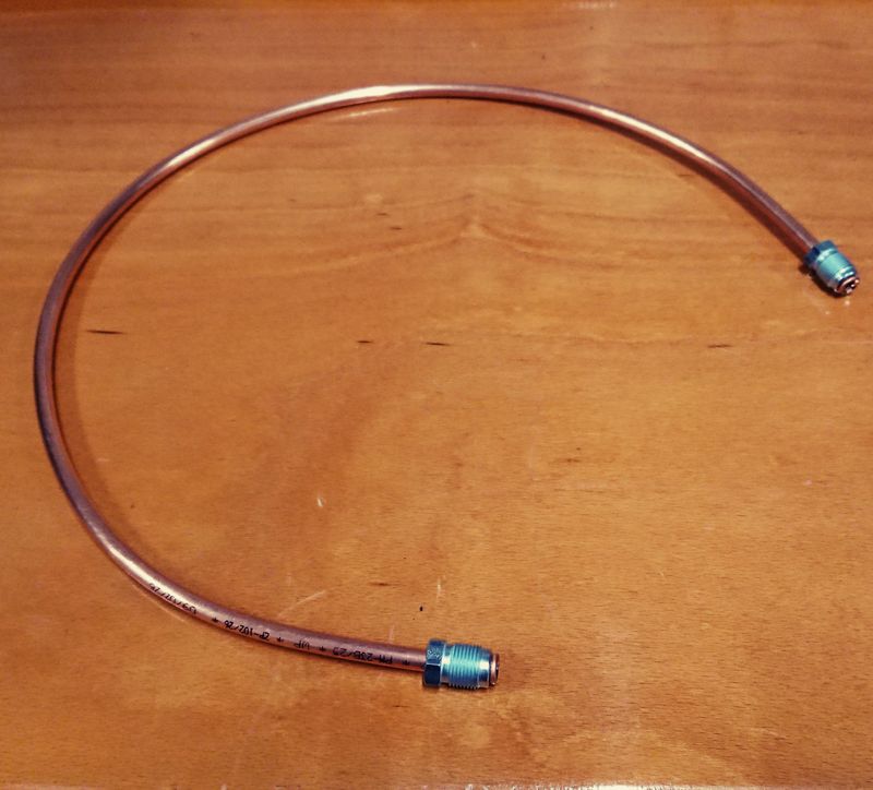 #075 Copper pipe / line  (including nipples) from clutch master cylinder to hydraulic hose, 35 cm version