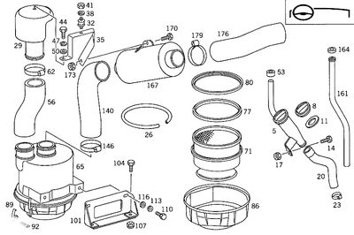 #140 Rubber Hose from Oil Bath Air Filter Unit to silencer 408D 508D, 608D O309 OM314