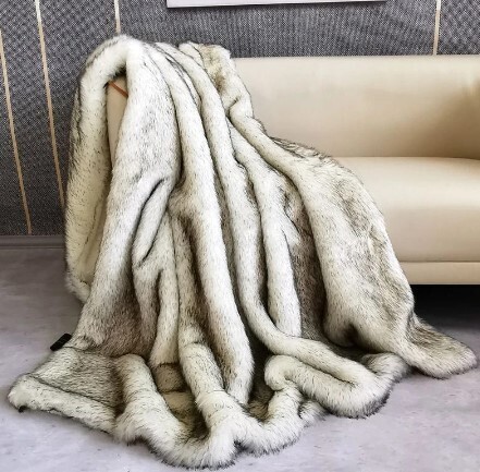 Faux Fur Blanket high-end imitation rabbit fur bedding blanket