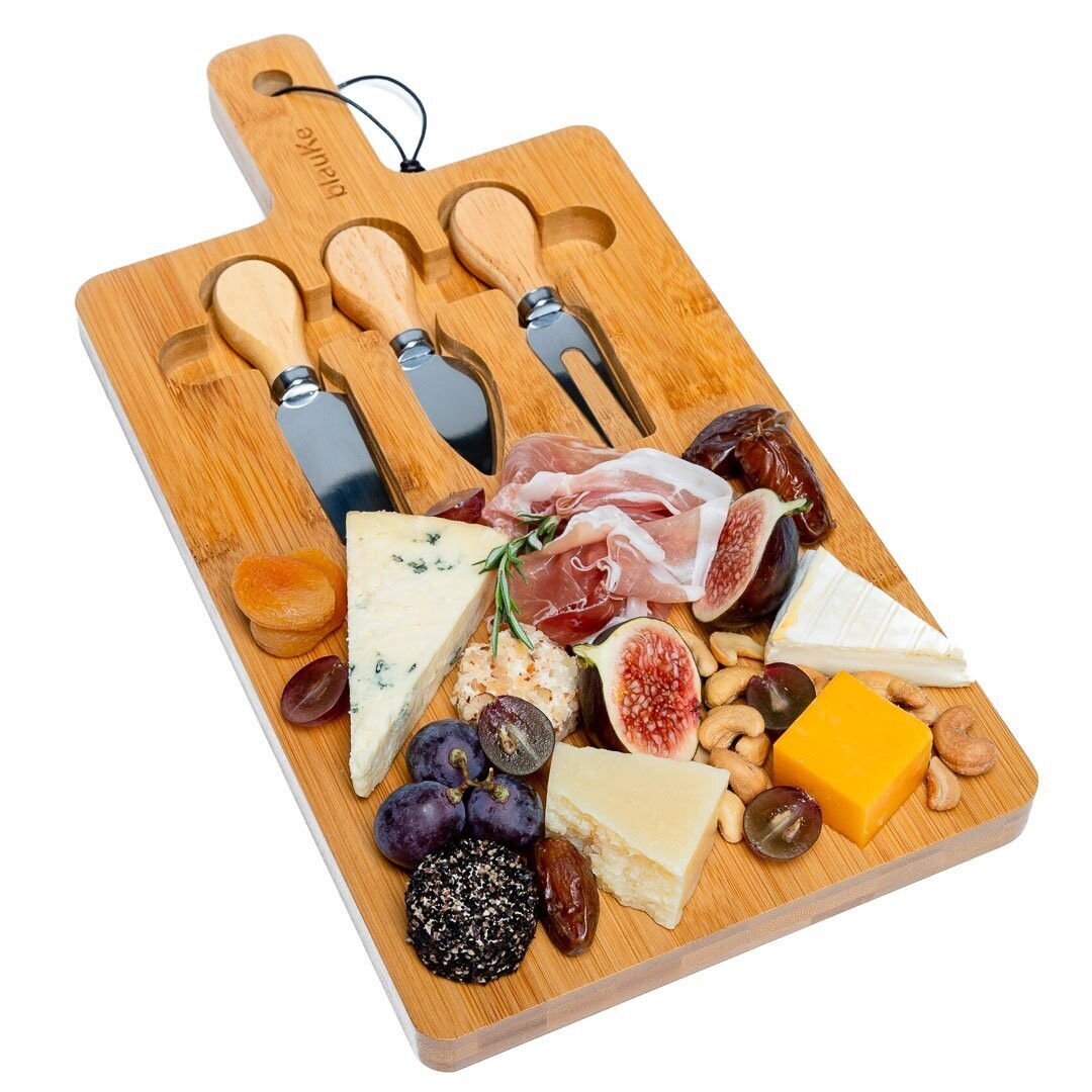 Bamboo Cheese and Charcuterie Board and Knife Set