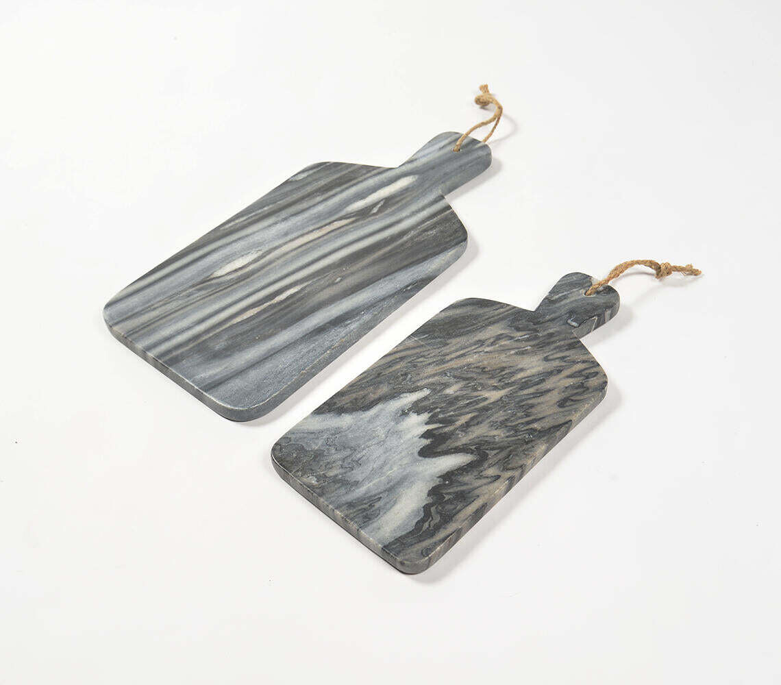 Gray Marble Cheese Boards (Set of 2)