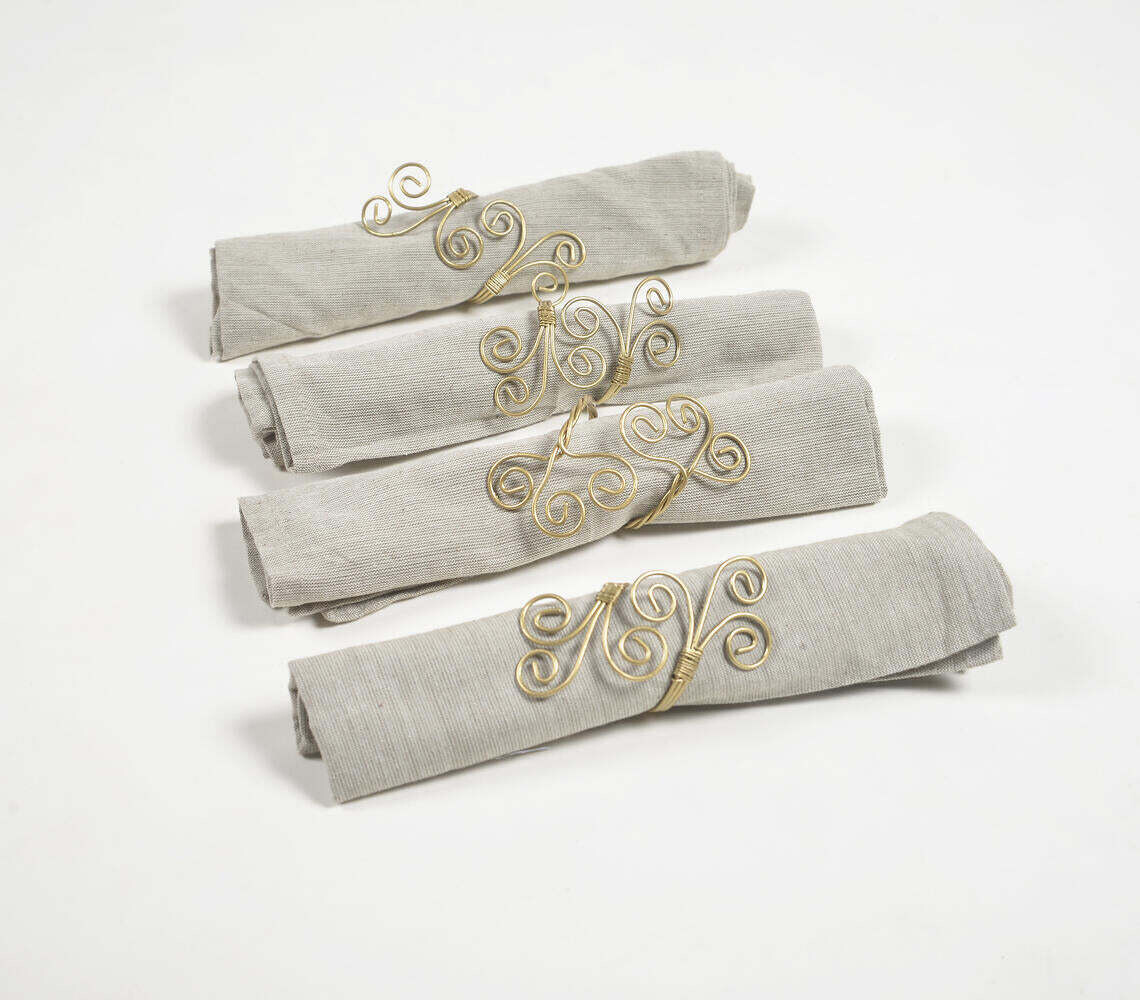 Coiled Metallic Wire Napkin Rings (Set of 4)