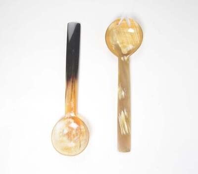 Hand-Cut Recycled Horn Salad Servers (Set of 2)