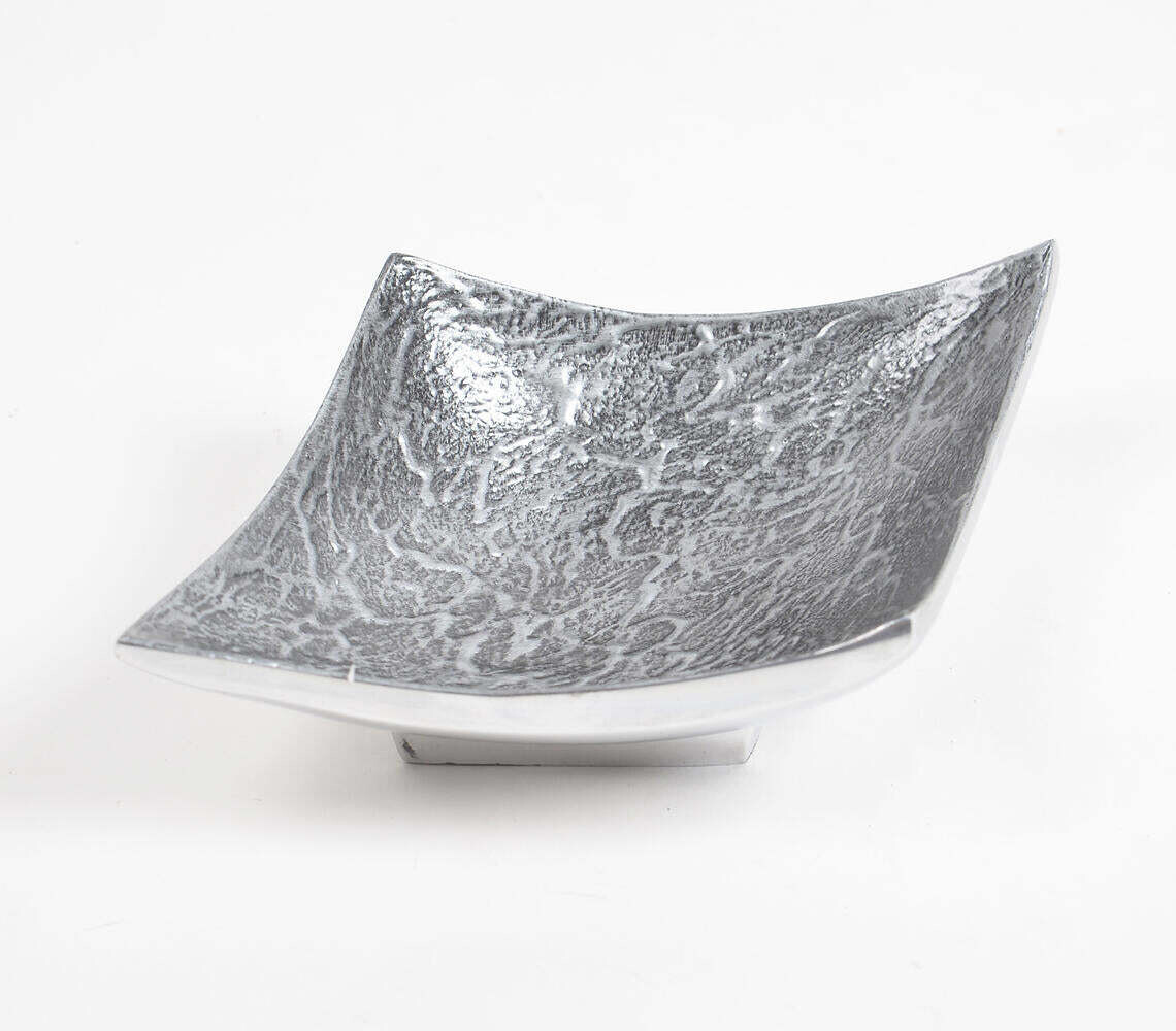 Concaved Textured Gray Aluminum Platter