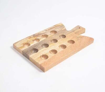 Hand-Cut Mango Wood Egg Holder Tray