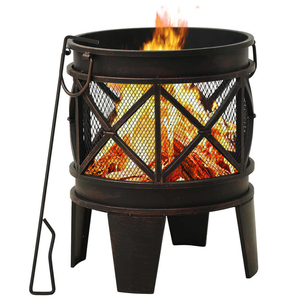 Deep Barrel Rustic Fire Pit with Poker