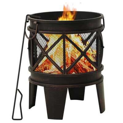 Deep Barrel Rustic Fire Pit with Poker