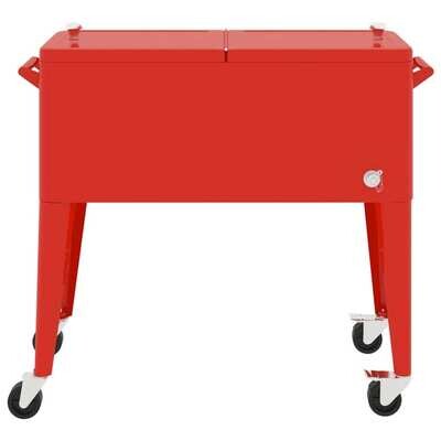 Candy-Apple Red Cooler Cart with Wheels