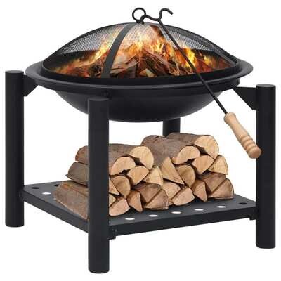 Fire and BBQ Pit with Poker - Round Top