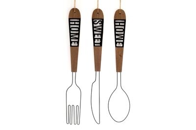Home Sweet Home Cutlery Wall Hanging Decoration (Set of 3)
