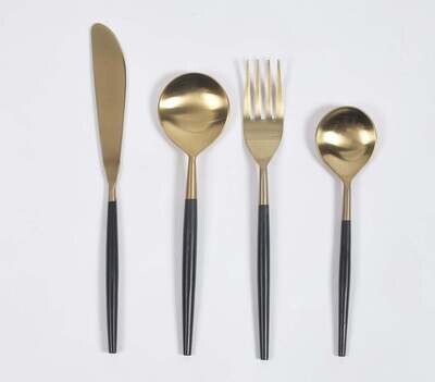 Noir Enameled Stainless Steel Cutlery Set (A Single Set of 4)