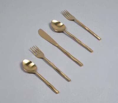 Hand Beaten Gold Cutlery Set (A Single Set of 5)