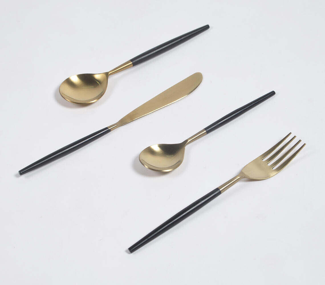 Noir Enameled Stainless Steel Cutlery Set (A Single Set of 4)
