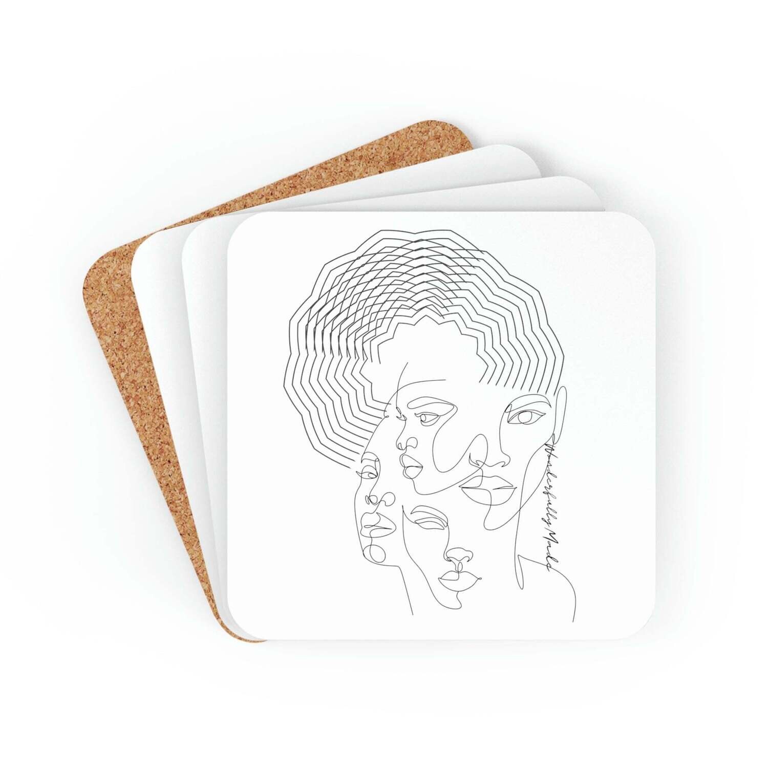 Every Woman Is Wonderfully Made Cork Coasters (Set of 4)