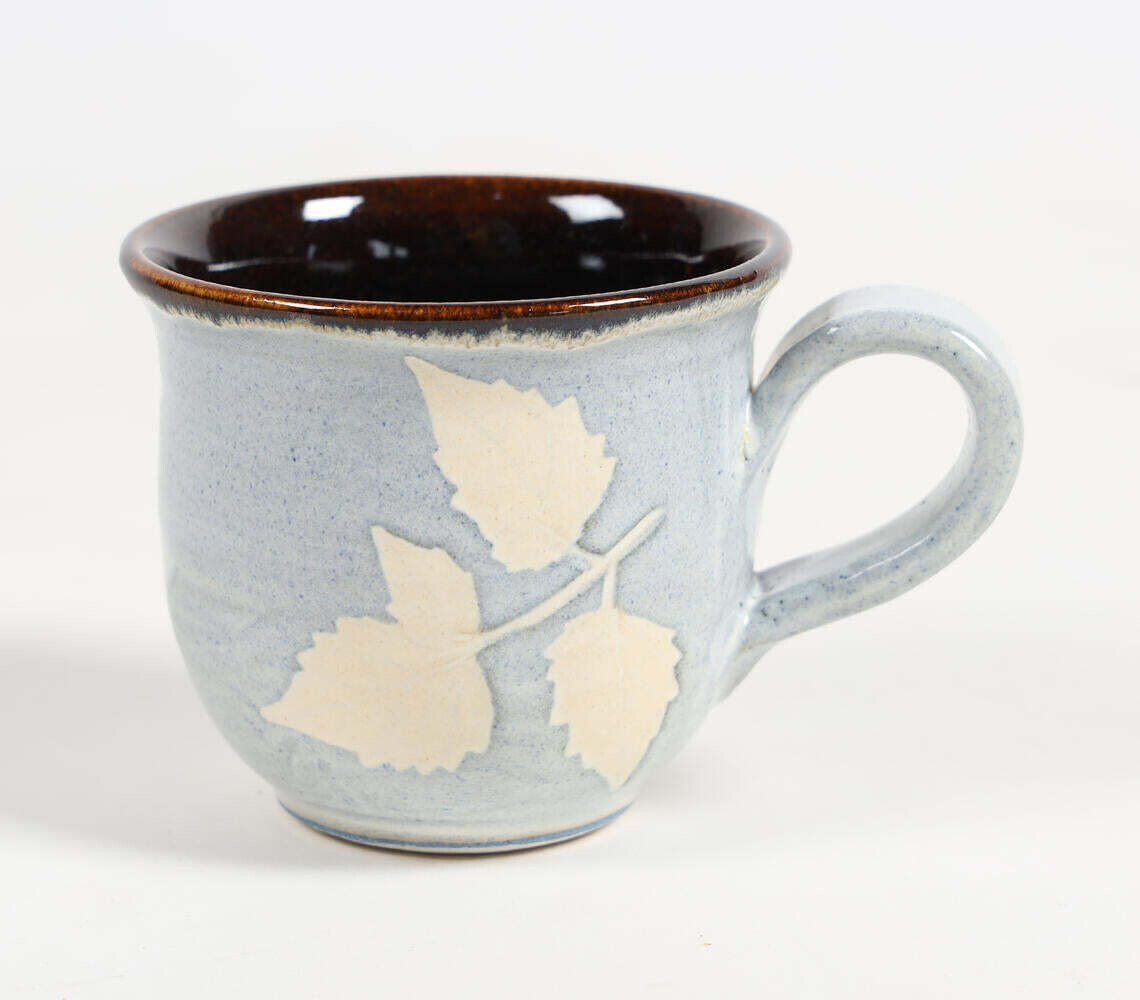 Leaf Imprint Ceramic Coffee Cup (A Single Cup)