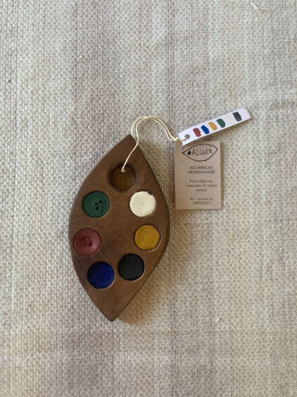 🌿 Paleta de Acuarelas Artesanales - Hoja de 6 Colores 🎨