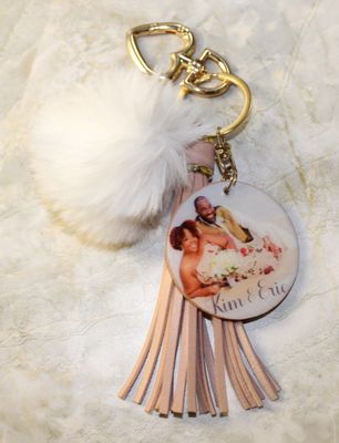 Custom Wedding Photo Keychain