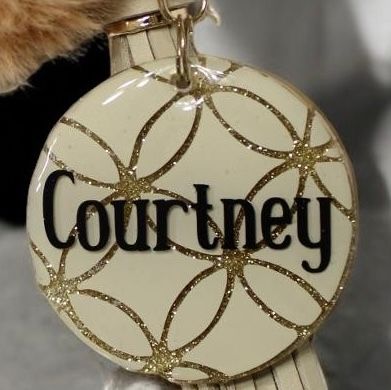💼"Courtney” Beige Luxe Acrylic Keychain with Tassel & Pom 💼"Courtney” Beige Luxe Acrylic Keychain with Tassel & Pom