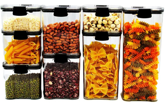 Plexel Airtight Food Storage Containers, 8 Pack Canisters Sets For The Kitchen, Food Storage Containers With Lids Airtight Stackable, Kitchen Organizers