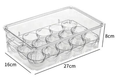 Plexel Home Egg Container For Refrigerator - 15 Egg Container With Lid &amp; Handle, Egg Holder Storage Tray