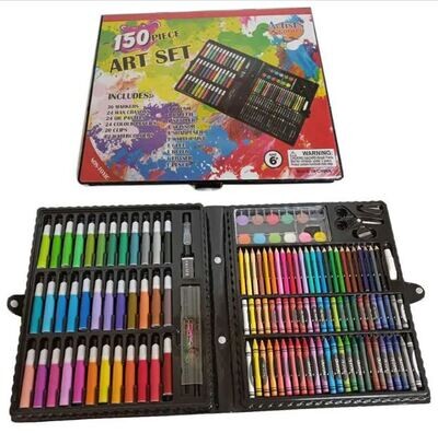 150 pieces children school plastic case box coloring kid drawing art set stationery product