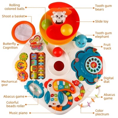 Baby Activity Table Activity Center - Early Development Learning Table &amp; Baby Standing Activity Center,Musical Instruments for Toddlers 1-3, Boy and Girl