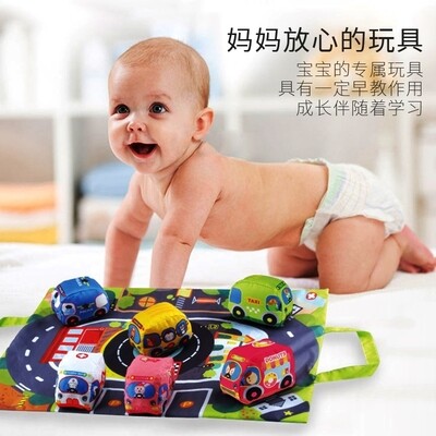 Plush Car Set With Bag, Set of 9, Soft-Sided Stuffed Cars, Cute and Colorful for Babies, Best Gift for Little Boys and Girls