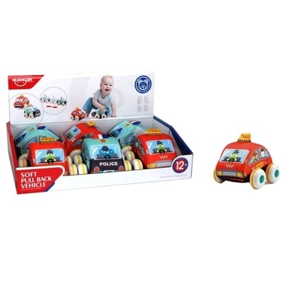 Pullback Plush Car Set, Set of 6, Soft-Sided Stuffed Cars with Pullback Mechanism, Cute and Colorful for Babies and Toddlers, Best Gift for Little Boys and Girls