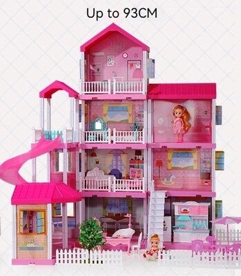Dream Dollhouse Girls Pretend Toys - Doll Figure with Furniture, Accessories, Stairs, Pets and Dolls, DIY Cottage Pretend Play Doll House, for Girls(11 Rooms)