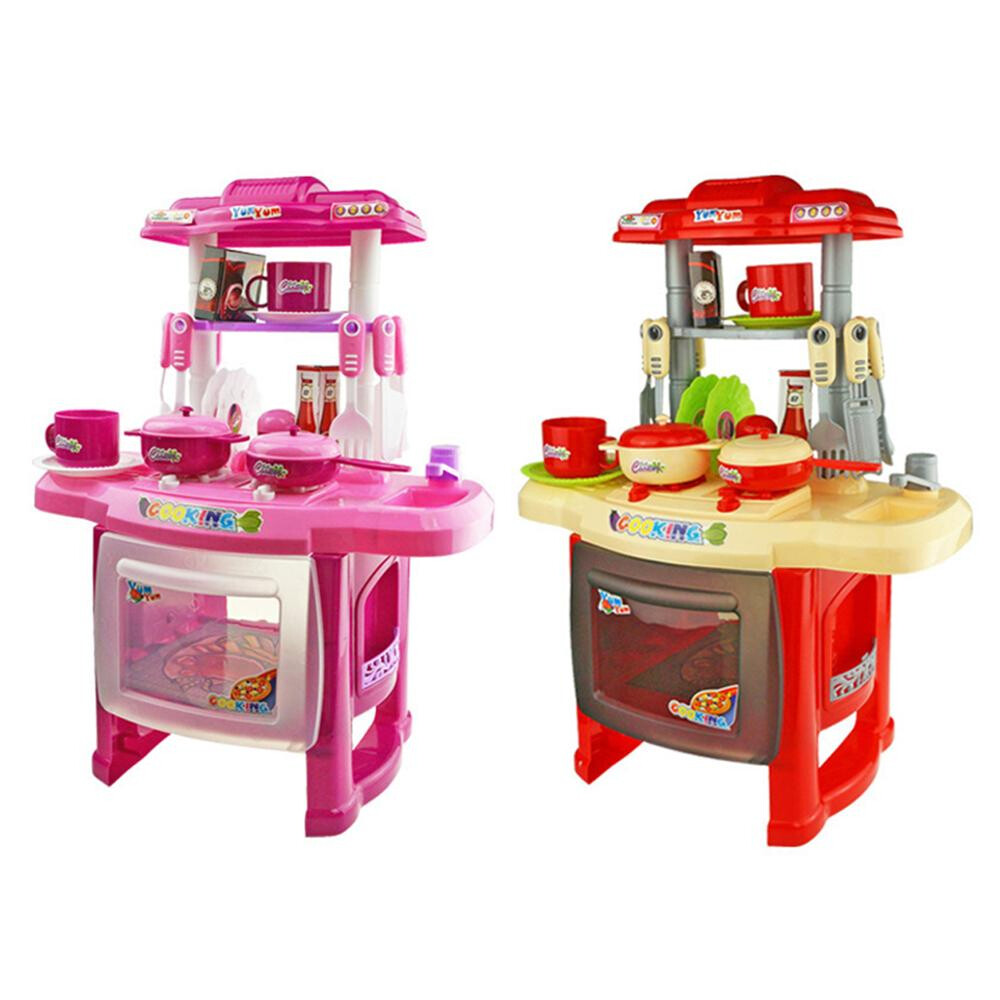 Kid&#39;s Pretend Play House Toy Simulation. 24 Pieces Kitchen Set Role Play Toy For Girls. Educational Kitchen Toy