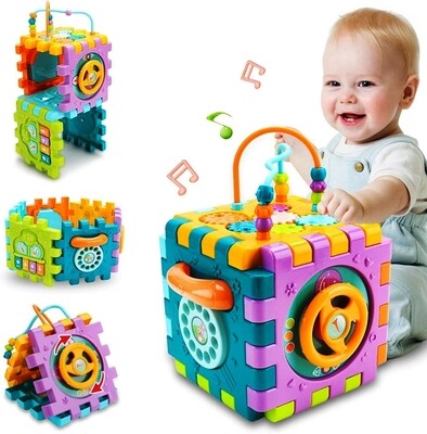 Baby Activity Cube Toy for Toddlers Kids 1 2 3 Years Old 6 in 1 Musical Activity Cube for Boys Girls