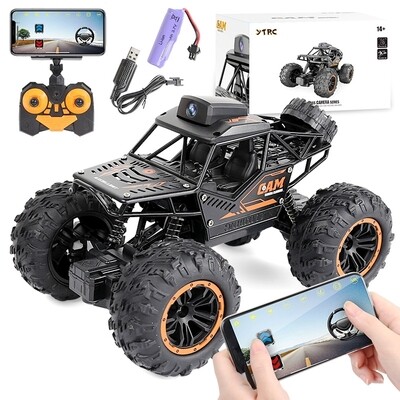 High Speed 4WD Remote Control Car, HD Camera RC Car, WIFI Screen Transmission RC Truck, Fast Drifting RC Vehicle, Alloy Body Gesture Sensing Shooting RC Buggy Racing Hobby Toys
