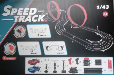 1/43 Slot Car Race Track Set - Race Track Set 6.5 Meters Building Toy for Boys and Girls - 2 Cars and 2 Hand-Operated RC Controllers Included - Ages 6+