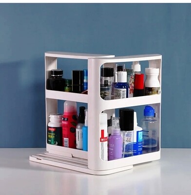 2-layer Pull-out Sliding Rack Multi functional Pull-and-Rotate Rack spice Organizer for Cabinet