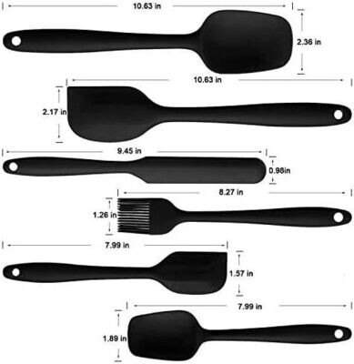 Silicone Spatula Set, 6 Pieces Silicone Kitchen Utensils, Heat Resistant Silicone Kitchenware Non-Stick Spatula Spoon Brush Baking Utensil Tools Kitchen Gadgets Sets for Cooking Baking and Mixing