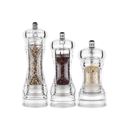 Acrylic Salt &amp; Pepper Grinder Mill ,Grinder with Adjustable Mill-Clear