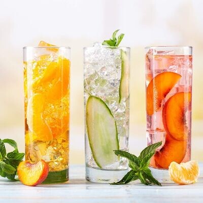 Set of 6 Glasses with Heavy Base, Clear Drinking Glasses Set for Water, Juice, Cocktails, Wine, Beer, and Whiskey.