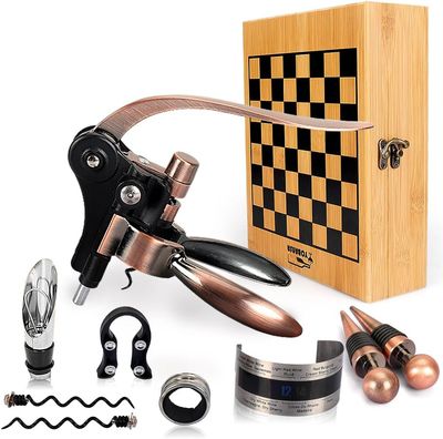 Multifunction Wine and Chess Set, Original and Functional Design, 2-in-1